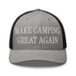 Make Camping Great Again Embroidered Mesh Trucker Hat - Heather/ Black