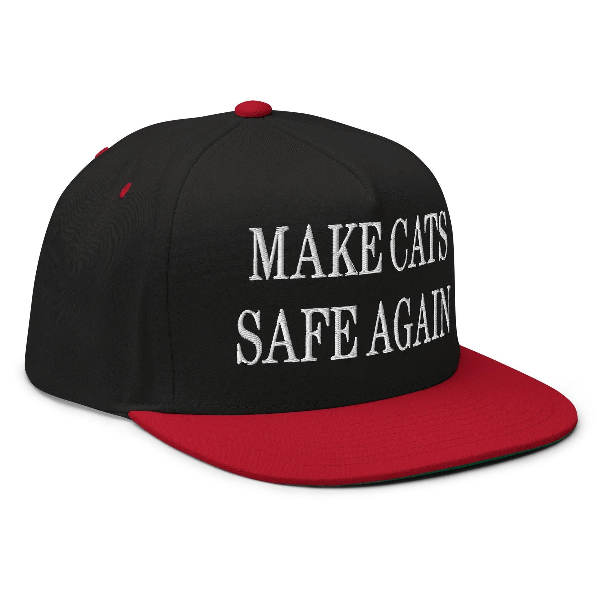 Make Cats Safe Again Embroidered 5 Panel Flat Bill Brim Snapback Hat