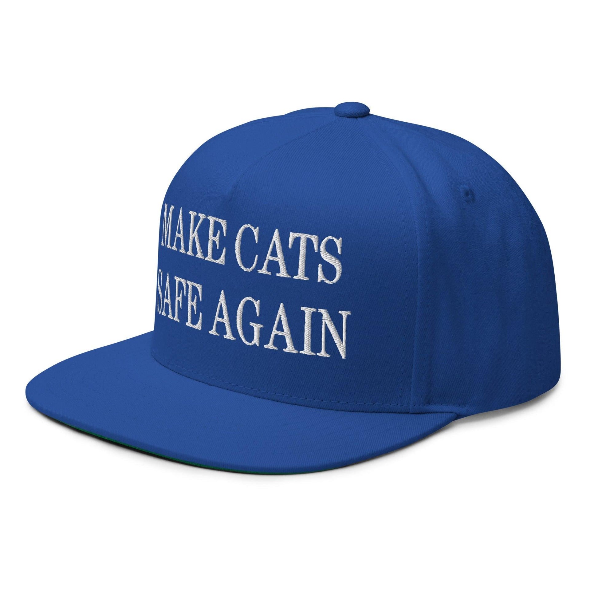 Make Cats Safe Again Embroidered 5 Panel Flat Bill Brim Snapback Hat