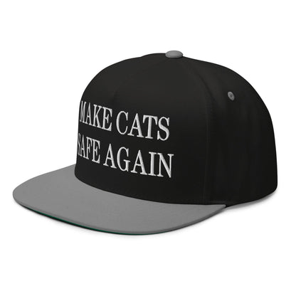 Make Cats Safe Again Embroidered 5 Panel Flat Bill Brim Snapback Hat