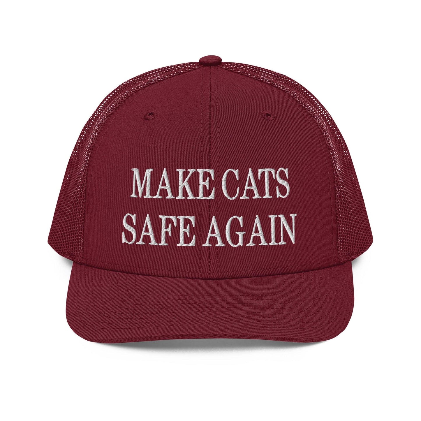 Make Cats Safe Again Embroidered Classic Mesh Trucker Hat - Cardinal