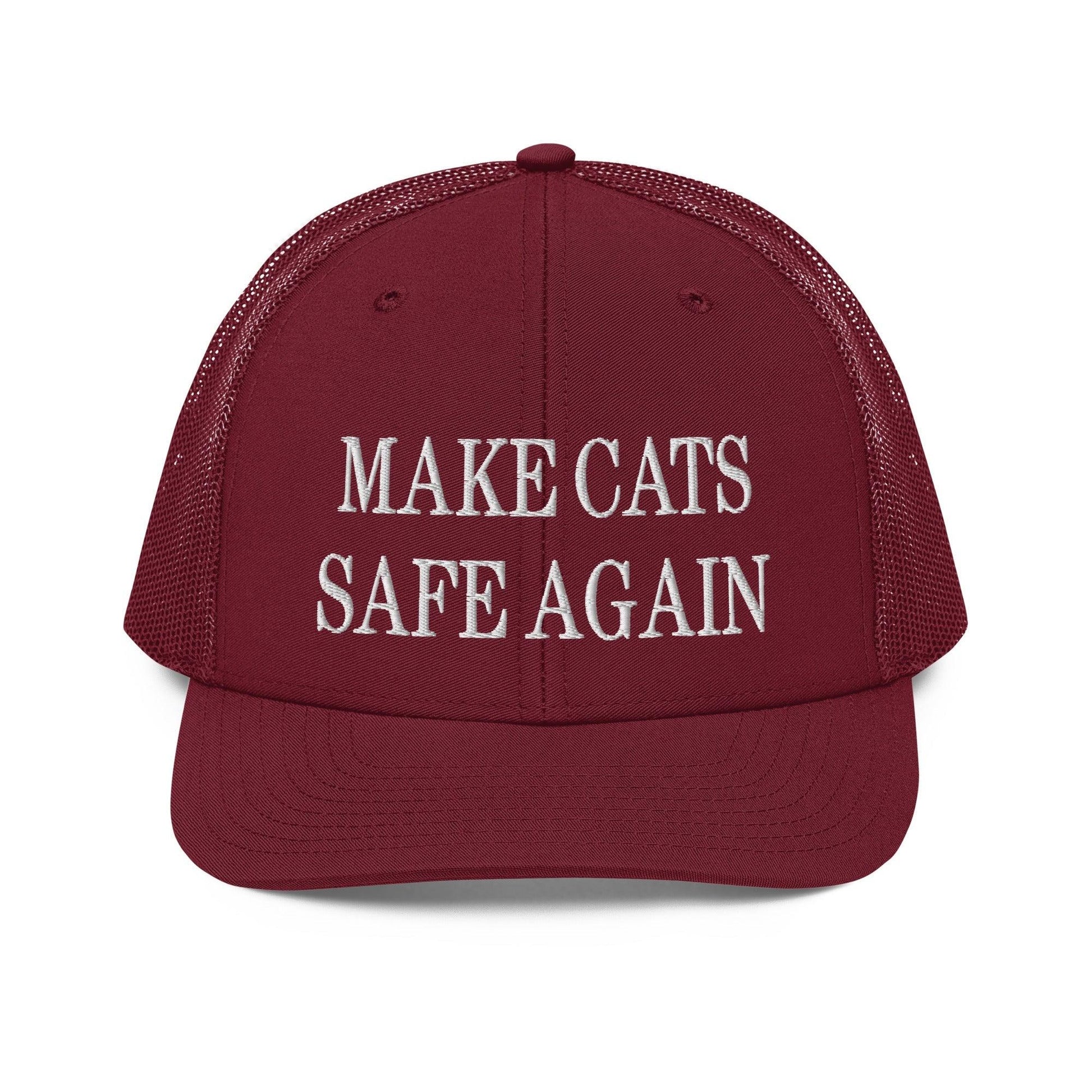 Make Cats Safe Again Embroidered Classic Mesh Trucker Hat - Cardinal
