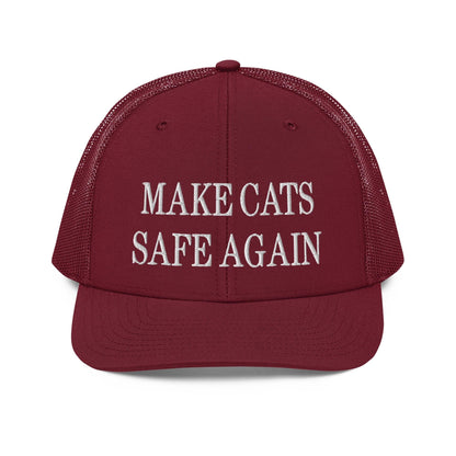 Make Cats Safe Again Embroidered Classic Mesh Trucker Hat - Cardinal