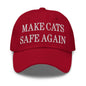 Make Cats Safe Again Embroidered Dad Hat - Cranberry