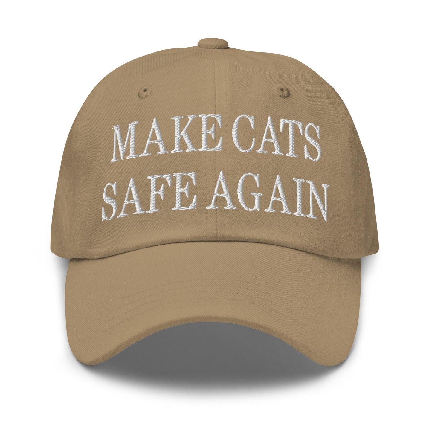 Make Cats Safe Again Embroidered Dad Hat - Khaki