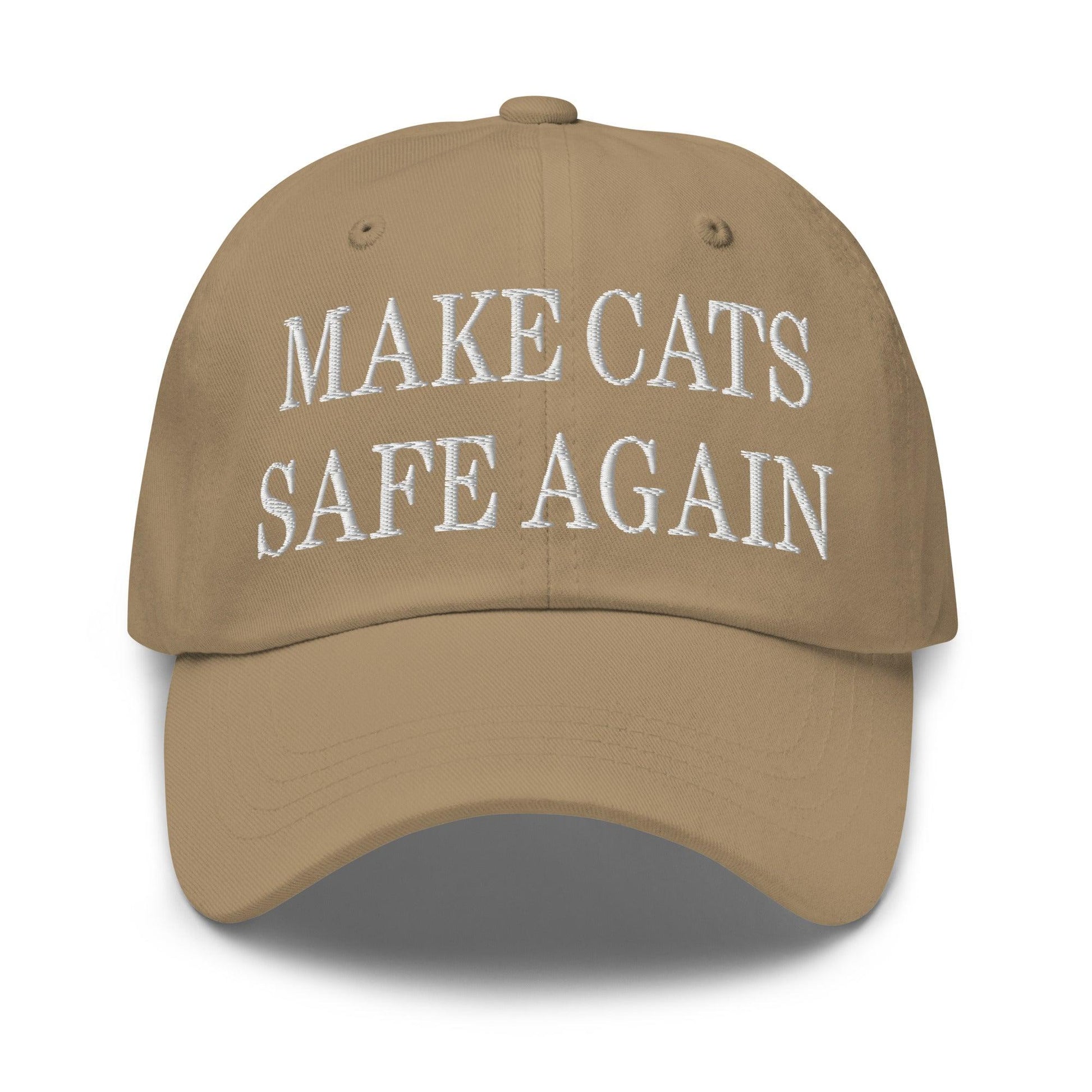 Make Cats Safe Again Embroidered Dad Hat - Khaki