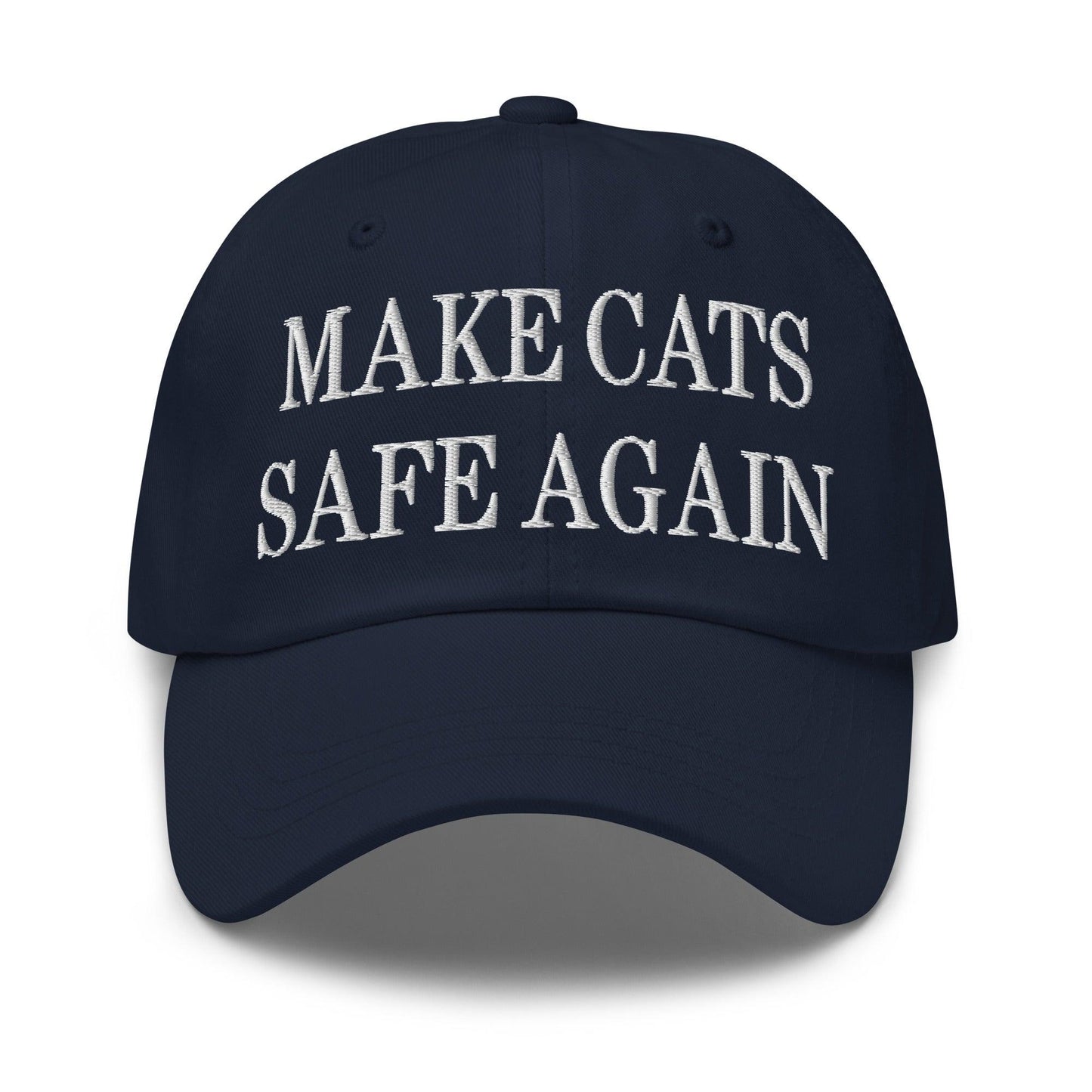 Make Cats Safe Again Embroidered Dad Hat - Navy