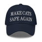 Make Cats Safe Again Embroidered Dad Hat - Navy