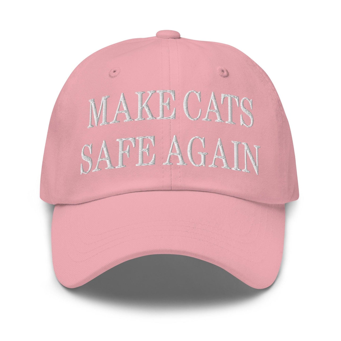 Make Cats Safe Again Embroidered Dad Hat - Pink
