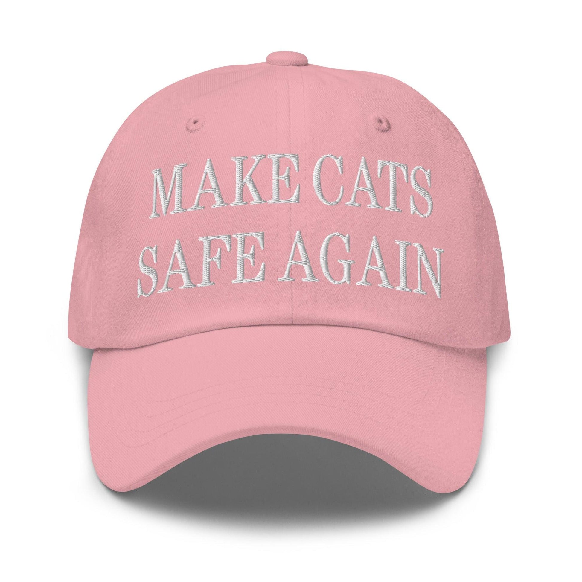 Make Cats Safe Again Embroidered Dad Hat - Pink