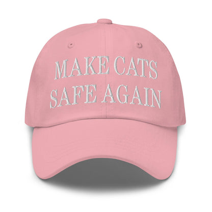 Make Cats Safe Again Embroidered Dad Hat - Pink