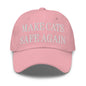 Make Cats Safe Again Embroidered Dad Hat - Pink
