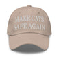Make Cats Safe Again Embroidered Dad Hat - Stone
