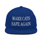 Make Cats Safe Again Embroidered Flat Bill Brim Snapback Hat - Royal Blue