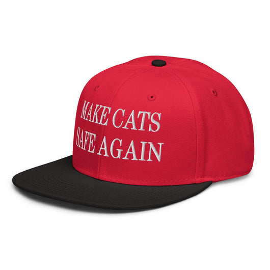 Make Cats Safe Again Embroidered Flat Brim Bill Snapback Hat