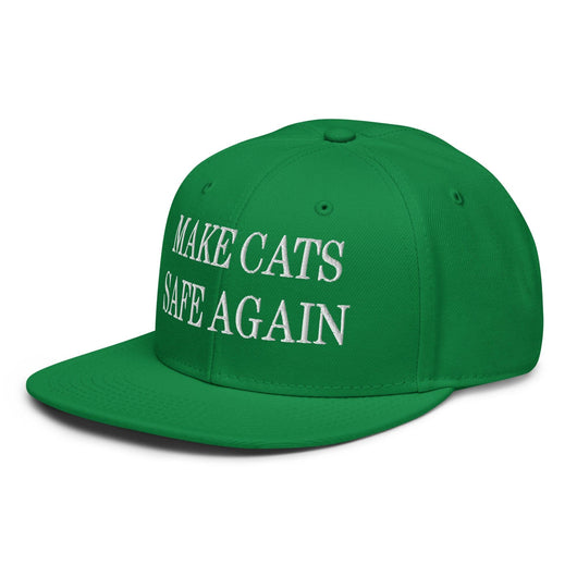 Make Cats Safe Again Embroidered Flat Brim Bill Snapback Hat