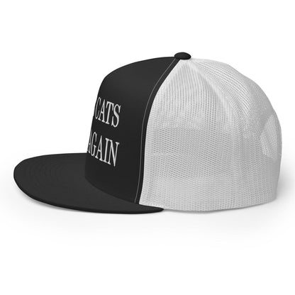 Make Cats Safe Again Embroidered Mesh Flat Bill Brim Trucker Hat