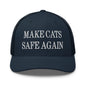 Make Cats Safe Again Embroidered Mesh Trucker Hat - Navy