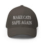 Make Cats Safe Again Embroidered Stretch Fit Baseball Hat - Dark Grey / S/M