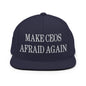 Make CEOs Afraid Again Embroidered Flat Bill Brim Snapback Hat - Navy