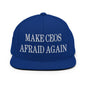 Make CEOs Afraid Again Embroidered Flat Bill Brim Snapback Hat - Royal Blue