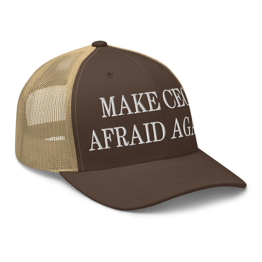 Make CEOs Afraid Again Embroidered Mesh Trucker Hat