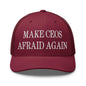 Make CEOs Afraid Again Embroidered Mesh Trucker Hat - Cranberry