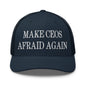 Make CEOs Afraid Again Embroidered Mesh Trucker Hat - Navy