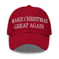 Make Christmas Great Again Embroidered Dad Hat - Cranberry