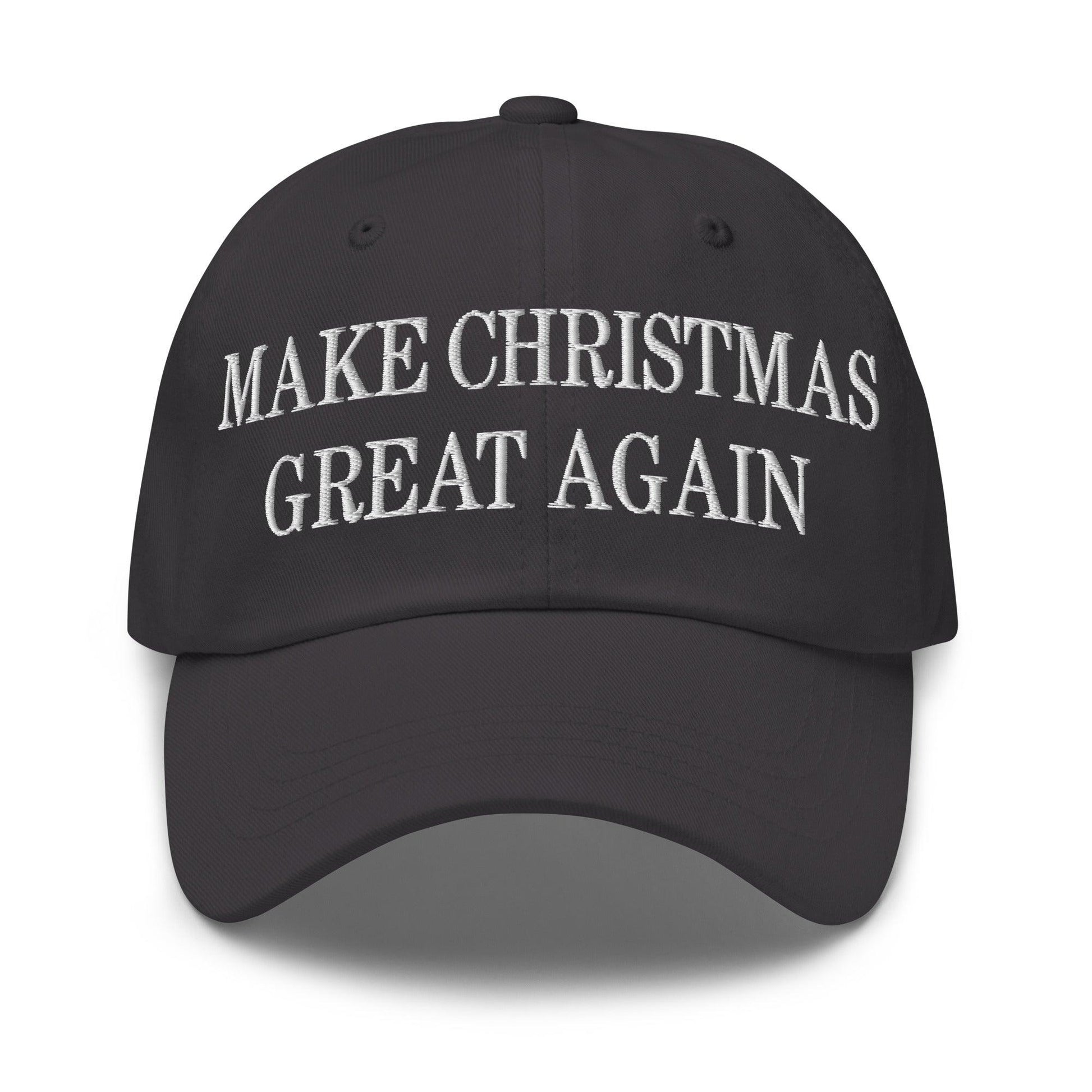 Make Christmas Great Again Embroidered Dad Hat - Dark Grey