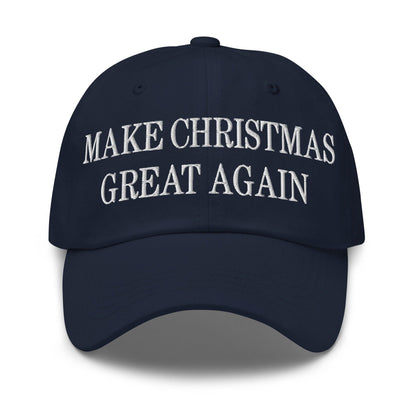 Make Christmas Great Again Embroidered Dad Hat - Navy