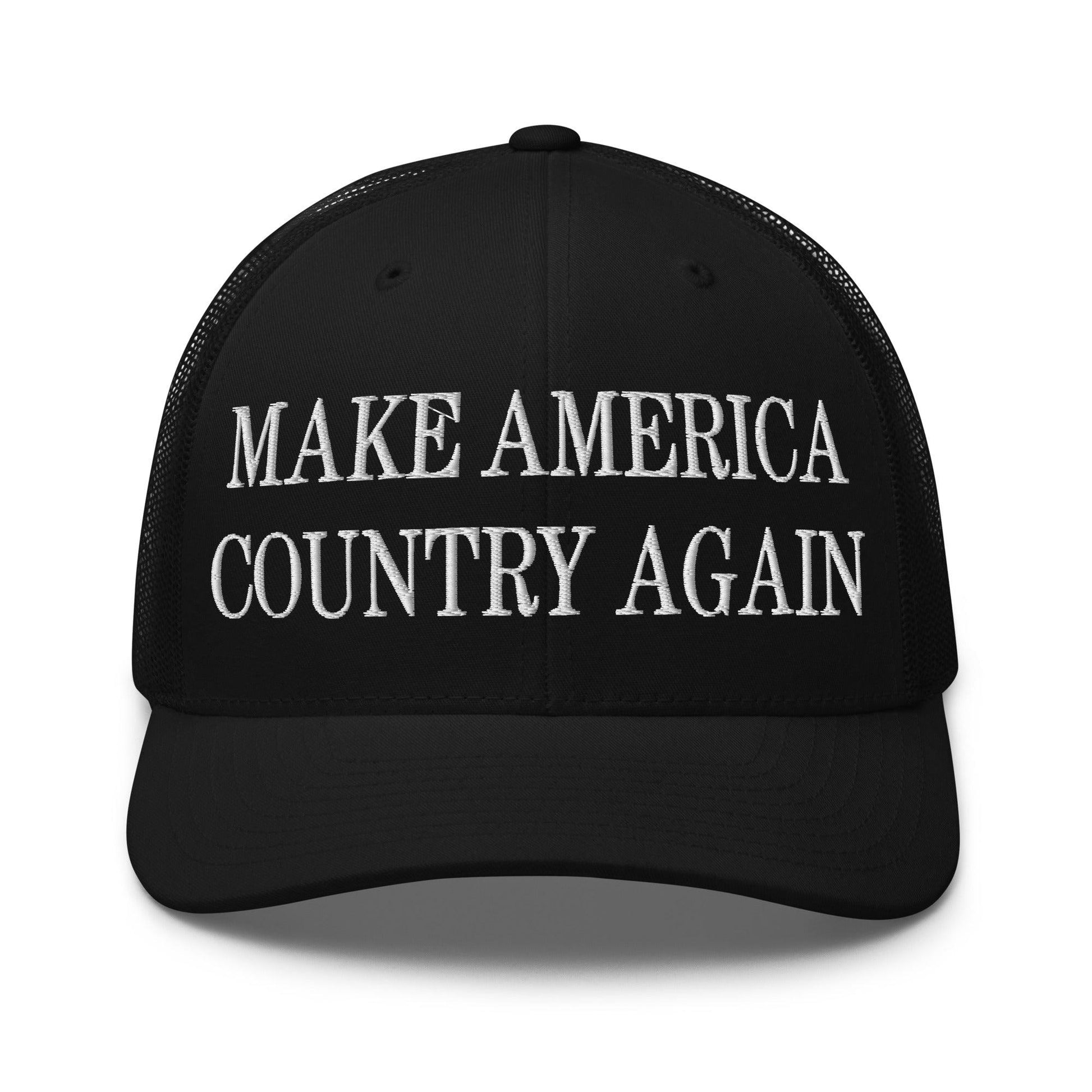 Make Us Country Again Embroidered Mesh Trucker Hat - Black