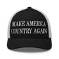 Make Us Country Again Embroidered Mesh Trucker Hat - Black/ White