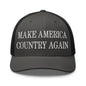 Make Us Country Again Embroidered Mesh Trucker Hat - Charcoal/ Black