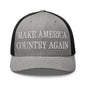 Make Us Country Again Embroidered Mesh Trucker Hat - Heather/ Black