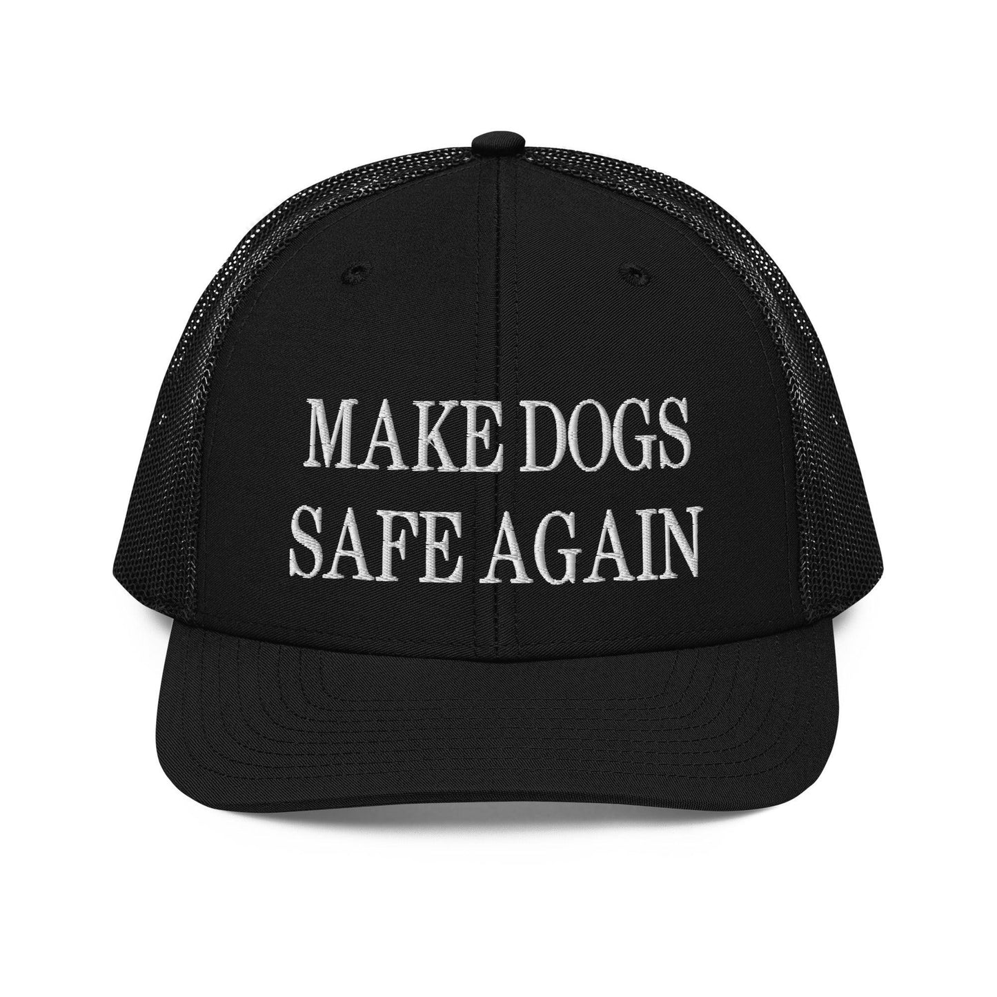 Make Dogs Safe Again Embroidered Classic Mesh Trucker Hat - Black