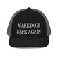 Make Dogs Safe Again Embroidered Classic Mesh Trucker Hat - Black / Charcoal