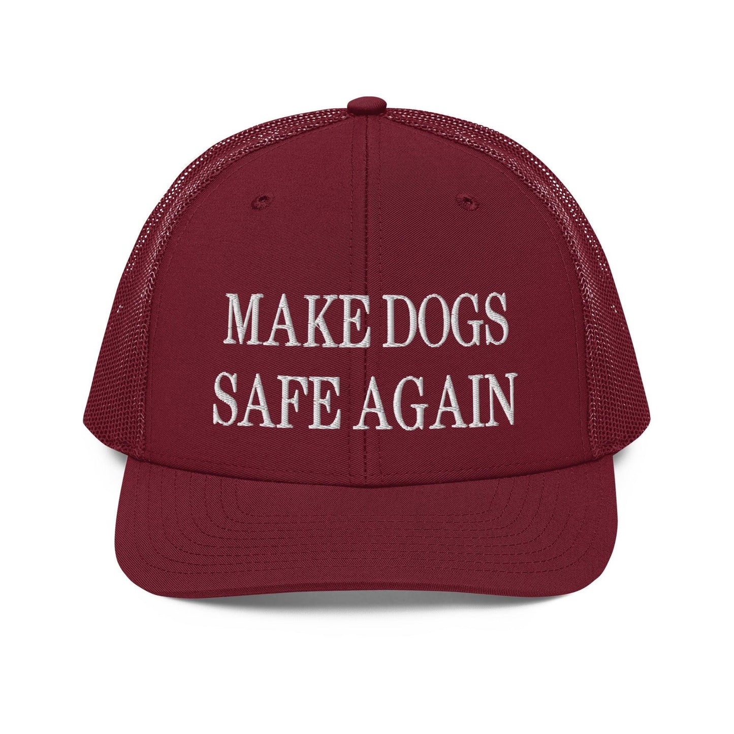 Make Dogs Safe Again Embroidered Classic Mesh Trucker Hat - Cardinal