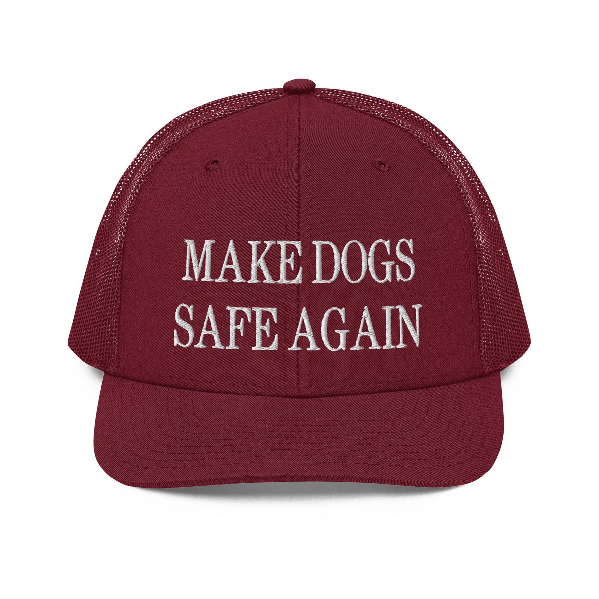 Make Dogs Safe Again Embroidered Classic Mesh Trucker Hat - Cardinal