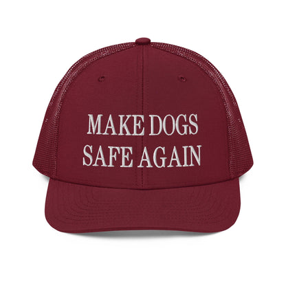Make Dogs Safe Again Embroidered Classic Mesh Trucker Hat - Cardinal