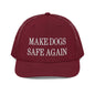 Make Dogs Safe Again Embroidered Classic Mesh Trucker Hat - Cardinal