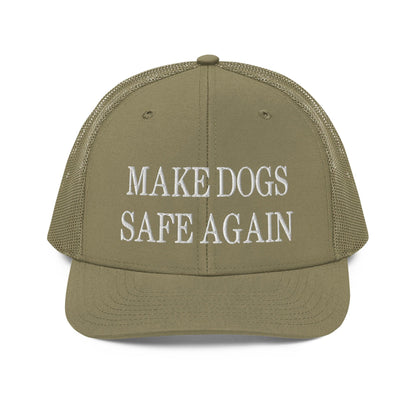 Make Dogs Safe Again Embroidered Classic Mesh Trucker Hat - Loden
