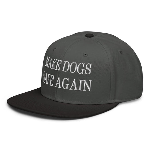 Make Dogs Safe Again Embroidered Flat Brim Bill Snapback Hat