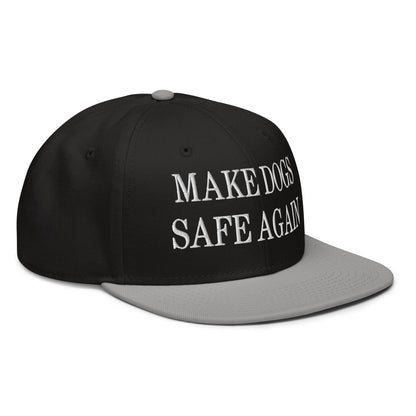 Make Dogs Safe Again Embroidered Flat Brim Bill Snapback Hat
