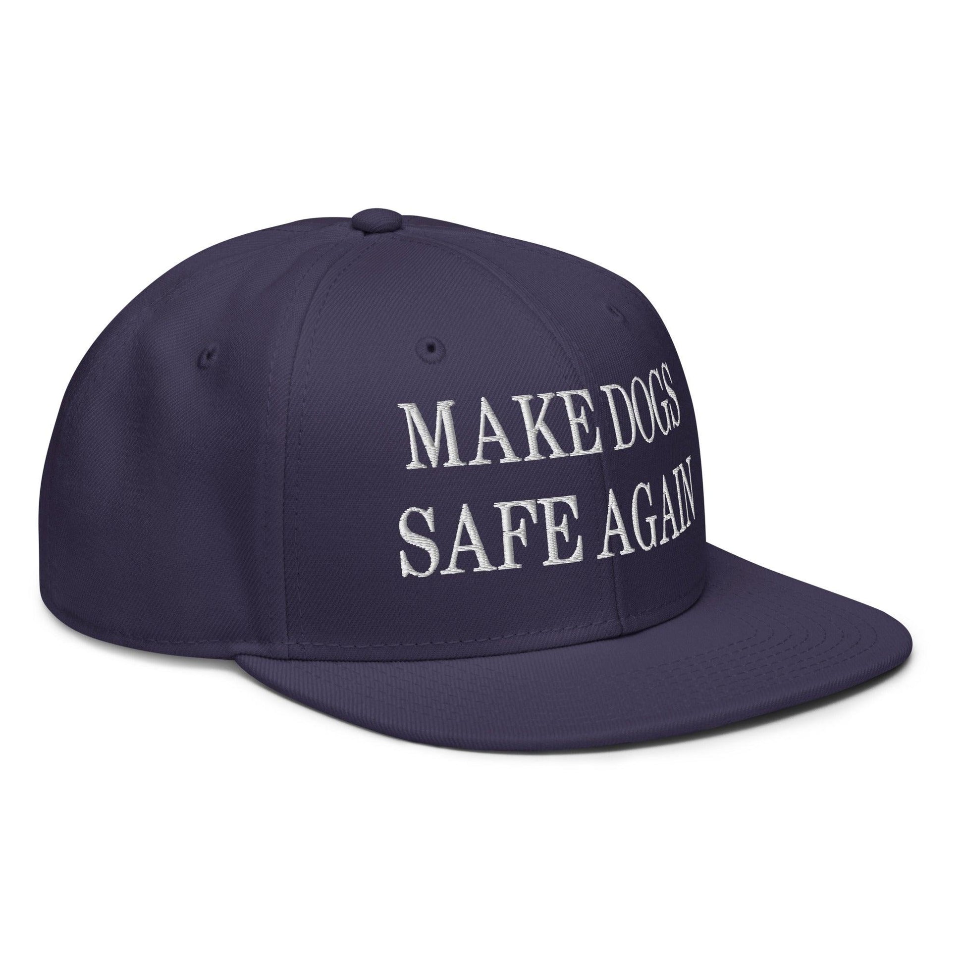 Make Dogs Safe Again Embroidered Flat Brim Bill Snapback Hat