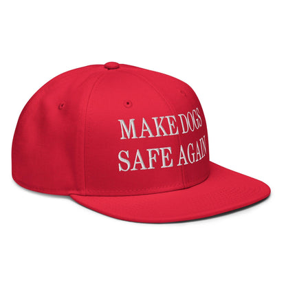 Make Dogs Safe Again Embroidered Flat Brim Bill Snapback Hat