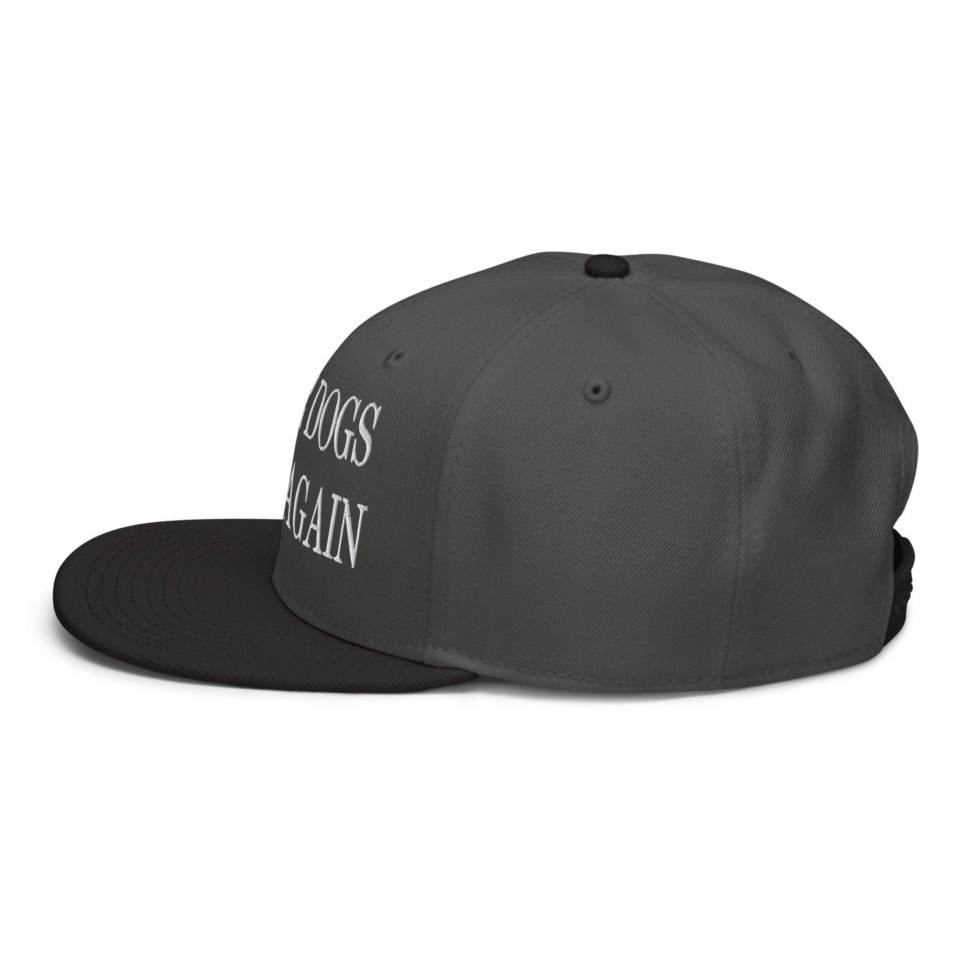 Make Dogs Safe Again Embroidered Flat Brim Bill Snapback Hat