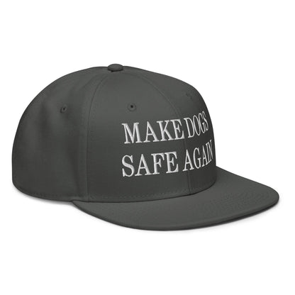 Make Dogs Safe Again Embroidered Flat Brim Bill Snapback Hat