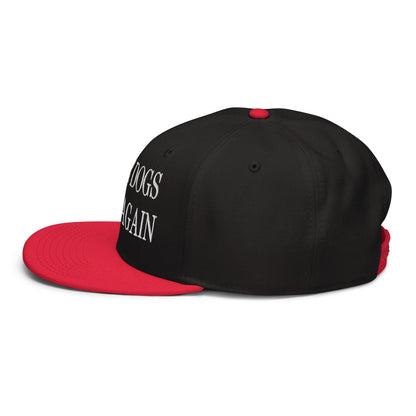 Make Dogs Safe Again Embroidered Flat Brim Bill Snapback Hat