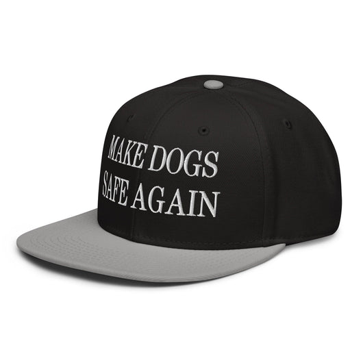 Make Dogs Safe Again Embroidered Flat Brim Bill Snapback Hat